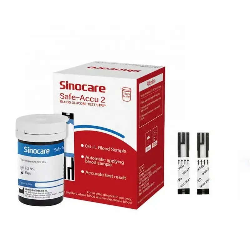 Sinocare Glucose Strips Test Blood Glucometer Test Strip 50 Pcs Diabetic Test Strips For Safe Accu2