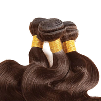 Vente en gros # 4 Bundles de Cheveux Ondulés Brun Chocolat 100% Naturels Soyeux et Doux pour Extensions de Tissage pour Salons et Usage Quotidien Féminin
