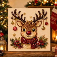 Kit de peinture diamant DIY Noël Perle de Noël Père Noël Élan Décoration Maison Faite à la Main