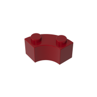 [Gobricks] Pièces de bloc de construction en gros GDS-799 Coin rond en brique 2x2 Macaroni avec encoche à goujon et dessous renforcé 3063