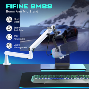 ขาตั้งไมโครโฟน Fifine <span class=keywords><strong>BM88</strong></span> แบบปรับได้ ทำจากอะลูมิเนียม แข็งแรง ทนทาน พร้อมไมโครโฟนในตัว - Product Image 2