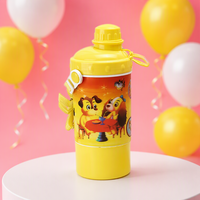 Bouteille à paille réutilisable 3D style dessin animé, idéale pour la rentrée scolaire, compatible eau bouillante, pour enfants et camping