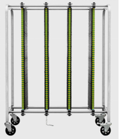Chariot de stockage antistatique en acier inoxydable ESD pour ligne de production SMT, chariot de manutention de cartes de circuits imprimés