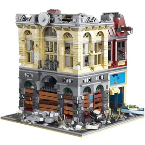 K126 Apocalipse MOC-41175 O Último do Mundo Sede do Banco Jengmu Ruína Palace Bank DIY Brick Building Blocks Streetview Filme