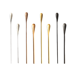 Cuillère à bar portable en acier inoxydable 304 moderne, écologique et de qualité supérieure, à long manche, pour café, dessert, glace, miel, thé au lait, mélange - Product Image 1