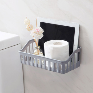 Bathroom Storage <b>Rack</b> Wall Mounted No Drill <b>Kitchen</b> Bathroom Organizer Off White Light Brown Light Gray - Product Image 4