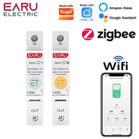 Compteur d'énergie intelligent Tuya Wifi Zigbee kWh avec disjoncteur, relais temporisé et protection contre les fuites de tension EAYCBM-1P