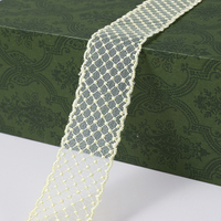 Ruban de dentelle brodé en organza coloré personnalisé HB020 38MM 50Y, ruban de dentelle brodé à pois pour la décoration de nœuds pour cheveux