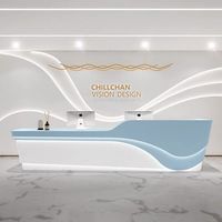 Bureau de réception pliable moderne et personnalisé pour les bureaux commerciaux, en bois massif, design haut de gamme pour les hôtels et les hôpitaux