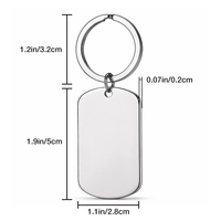 Porte-clés personnalisé en alliage de zinc gravé au laser, porte-clés vierge en métal, cadeau promotionnel d'entreprise, étiquettes d'identification pour animaux de compagnie