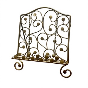 Support de livre de recettes en métal antique noir réglable pour comptoir de cuisine domestique - Product Image 1