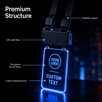Badges nominatifs personnalisés en acrylique LED pour employés de magasin, serveurs, restaurants, bars, uniformes – Commandes en gros