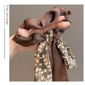 Chouchous pour <span class=keywords><strong>cheveux</strong></span> <span class=keywords><strong>avec</strong></span> nœuds en ruban et attaches courtes pour queue de cheval pour femmes et filles - Product Image 4