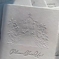 Papier d'invitation de mariage fait main, personnalisé, à bords festonnés, en papier recyclé, impression numérique de qualité supérieure, estampage à chaud