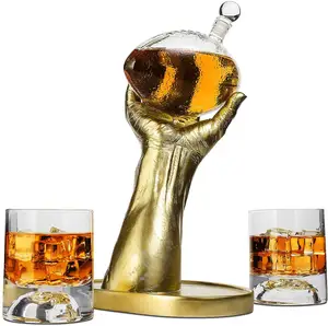 Whisky & Copos de Vinho Decanter com 2 futebol Futebol-Perfeito Para O Superbowl, Pai Presente do dia, Presente para O Marido