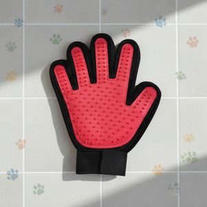 Guante de Plástico y Felpa para el Cuidado de Mascotas, con 5 Dedos, para Masaje y Eliminación de Pelo en Perros y Gatos - Product Image 1