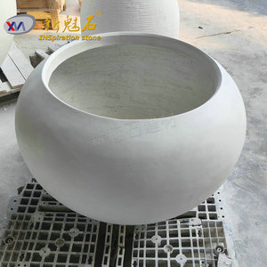 Nuevos Materiales de Construcción de Piedra, Maceta Redonda de Cemento GRC, Hormigón de Alto Rendimiento Resistente a la Corrosión para Centros Comerciales y Cafeterías - Product Image 2