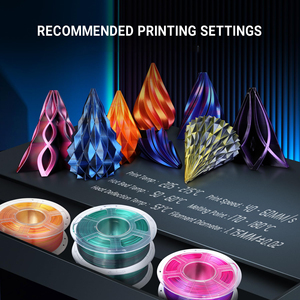 Filament d'imprimante 3D 1,75 mm 1 kg, filament PLA à changement de couleur progressif en trois couleurs, filament à texture soyeuse - Product Image 5