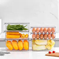 アマゾンホット冷蔵庫オーガナイザーセット収納クリアボックスビンbpaフリーPETプラスチック食品容器卵収納プラスチック卵トレイ