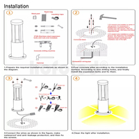 Lampe de poteau moderne 12W, IP65, étanche, pour allée, jardin, éclairage extérieur, lampe à LED pour pelouse