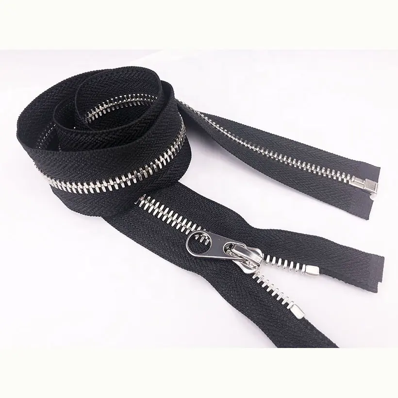 CHENGDA No.5 metal zipper com extratores extravagantes para couro vestuário alta qualidade polido close end