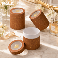 Tube en papier jetable personnalisé de qualité alimentaire avec couvercle fenêtré pour capsules d'huile de poisson, gommes, chocolats, biscuits, emballage hermétique avec logo en feuille d'or
