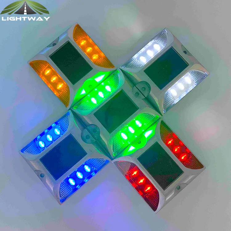 Ip68 traffico riflettori in alluminio occhi di gatto marcatore per pavimentazione impermeabile solare led cat eye rgb lampeggiante borchie stradali punta luminosa