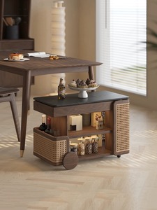 सॉलिड वुड लिफ्ट मूवेबल ट्रॉली बस ब्लैक वॉलनट होम रोटेटिंग लिविंग रूम सोफा कॉफी टेबल - Product Image 3