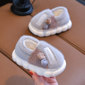 <span class=keywords><strong>Chaussons</strong></span> en peluche pour enfants avec semelle en PVC, style coréen tendance, dessin animé mignon, pantoufles pour garçons et filles, intérieur, maison, parent-enfant - Product Image 2