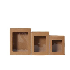 Pull-out Gift Box Simple Solid Color Window Kraft Box Holiday Small Gift Packaging Drawer Box Factory Direct Supply