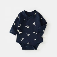 Mameluco de Algodón para Bebé, Unisex, Manga Larga, Recién Nacido, Algodón Puro, Transpirable, Tipo Triángulo