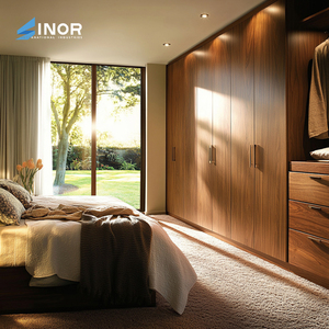 Armario Minimalista de Madera Blanca, Construcción de Madera Sólida, Almacenamiento que Ahorra Espacio para Dormitorios de Apartamentos Contemporáneos - Product Image 1