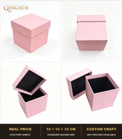 Boîte cadeau de luxe élégante en carton rose personnalisé avec estampage à chaud doré, insert en velours noir, pour emballage de parfum et cadeaux