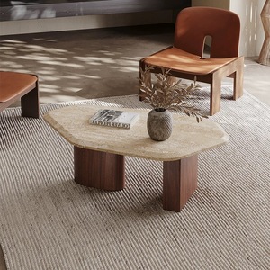 <span class=keywords><strong>Table</strong></span> basse nordique en bois massif <span class=keywords><strong>Table</strong></span> à thé en marbre de Style Wabi-sabi Salon Maison <span class=keywords><strong>Table</strong></span> basse en ardoise de noyer noir - Product Image 5