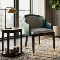 Chaise de salle à manger d'hôtel moderne de luxe en bois massif, fauteuil en tissu cuir PU avec dossier en rotin pour appartements, hôtels et restaurants