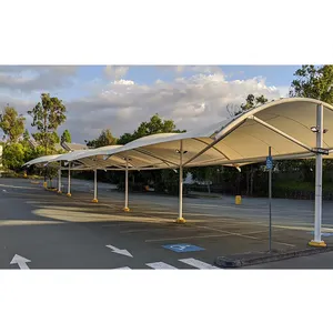आउटडोर गैरेज टेंट pvdf कपड़े तनाव तम्बू संरचना कार्पोर्ट कार पार्किंग कैन्पी कार पार्किंग स्थल भंडारण कार पार्क तम्बू