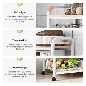 Étagère de cuisine réglable robuste <span class=keywords><strong>sur</strong></span> <span class=keywords><strong>roulettes</strong></span>, unité de rangement <span class=keywords><strong>sur</strong></span> <span class=keywords><strong>roulettes</strong></span> - Product Image 4