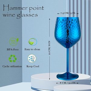 <span class=keywords><strong>Copa</strong></span> <span class=keywords><strong>de</strong></span> <span class=keywords><strong>Vino</strong></span> Unisweet Premium <span class=keywords><strong>de</strong></span> Acero Inoxidable, Diseño Clásico Azul Martillado, 500 ml, Resistente, Libre <span class=keywords><strong>de</strong></span> BPA, Regalo Empresarial para Amantes del <span class=keywords><strong>Vino</strong></span> - Product Image 4