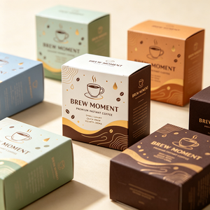 กล่องบรรจุภัณฑ์กาแฟเอสเพรสโซสีน้ำตาลเข้มแบบคราฟท์จากโรงงานขายส่งโดยตรง ออกแบบฟรี กล่องกระดาษพิมพ์โลโก้ตามสั่งสำหรับเมล็ดกาแฟ - Product Image 1