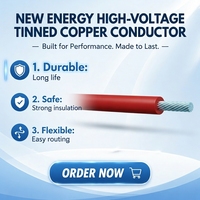 Câble haute tension isolé XLPE, résistant à la chaleur 125°C, 2000V AC, pour véhicules électriques, en cuivre étamé