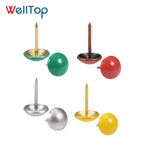 14.154 WELLTOP Furniture Accessories Upholstery Nail Tack 17mm Length Thumb Push Pins 11mm Red Round Head Iron Sofa Nail