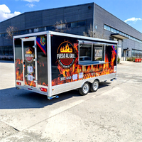 Remorque de Restauration Rapide Mobile Personnalisée avec Cuisine Complète, Glace et BBQ, 16 Pieds ou 14 Pieds, Fabriquée en Chine