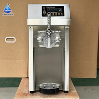 Machine à glace professionnelle en acier inoxydable, machine à glace molle avec pré-refroidissement et maintien au frais pour les petits cafés et salons de desserts