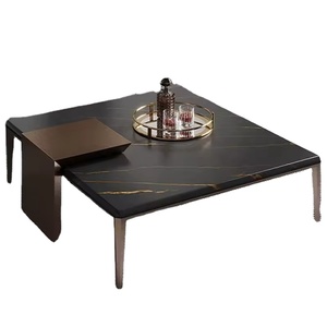 Mesa <span class=keywords><strong>de</strong></span> <span class=keywords><strong>Centro</strong></span> <span class=keywords><strong>de</strong></span> Alta Gama con Superficie <span class=keywords><strong>de</strong></span> Piedra <span class=keywords><strong>y</strong></span> Metal, Mesa <span class=keywords><strong>de</strong></span> <span class=keywords><strong>Centro</strong></span> Cuadrada <span class=keywords><strong>de</strong></span> <span class=keywords><strong>Acero</strong></span> Inoxidable para Sala <span class=keywords><strong>de</strong></span> Estar, Hoteles <span class=keywords><strong>y</strong></span> Sofás - Product Image 2