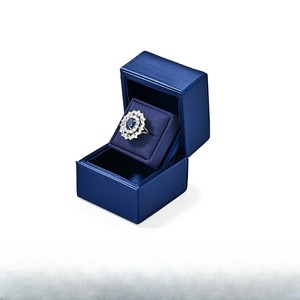 Custom New ring <b>storage</b> <b>box</b>, wedding proposal ring <b>box</b>, <b>blue</b> PU leather couple ring gift <b>box</b> - Product Image 6