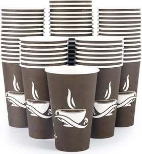 Gobelets à café jetables à double paroi en gros avec couvercles en plastique, logo personnalisé imprimé pour boissons chaudes, gaufrage sur papier kraft - Product Image 1