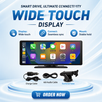 Système de navigation automobile portable avec écran tactile capacitif IPS HD de 10,26 pouces, caméra de recul rotative intégrée à l'avant, GPS intégré pour