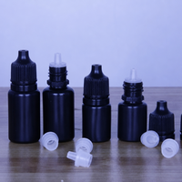 Flacon compte-gouttes souple en plastique opaque noir de 5 ml et 10 ml, idéal pour encre, pigments et médicaments – Nouvelle vente chaude