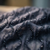 Tissu en polyester 100% noir, dentelle, poids moyen, résistant au rétrécissement, tissé, 110 GSM, pour sous-vêtements, maillots de bain, doublures de robes de danse pour femmes
