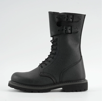 Bottes hautes en cuir DF, semelles en caoutchouc, bottes d'entraînement, chaussures confortables et respirantes, chaussures de sécurité, bottes de combat